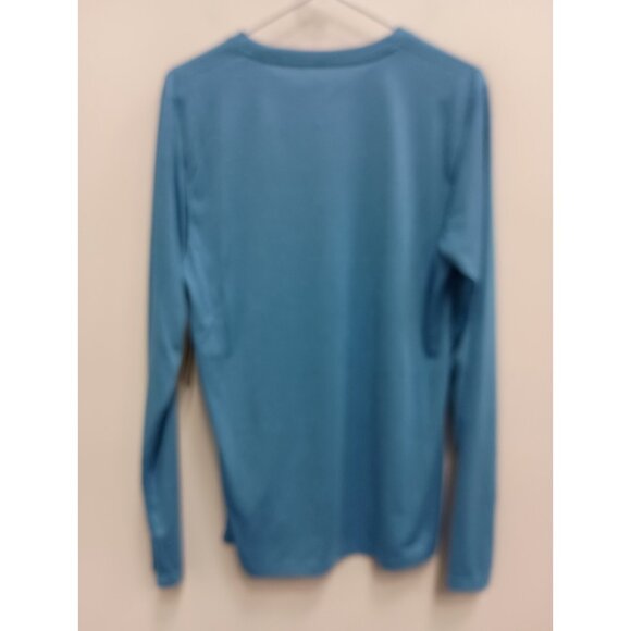New Balance Mens Athletic Top Medium Blue Sport Tech Long Sleeve Pullover Tee - Picture 8 of 9